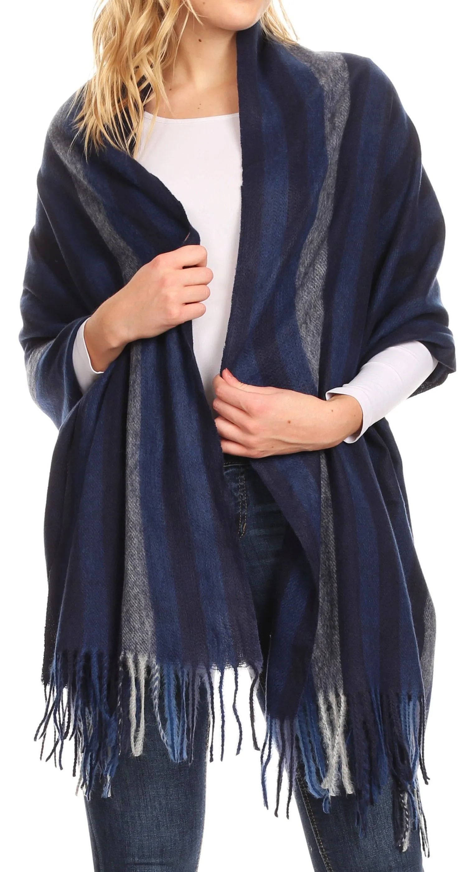 Sakkas Iris Warm Super Soft Cashmere Feel Pashmina Shawl  / Scarf with Fringes