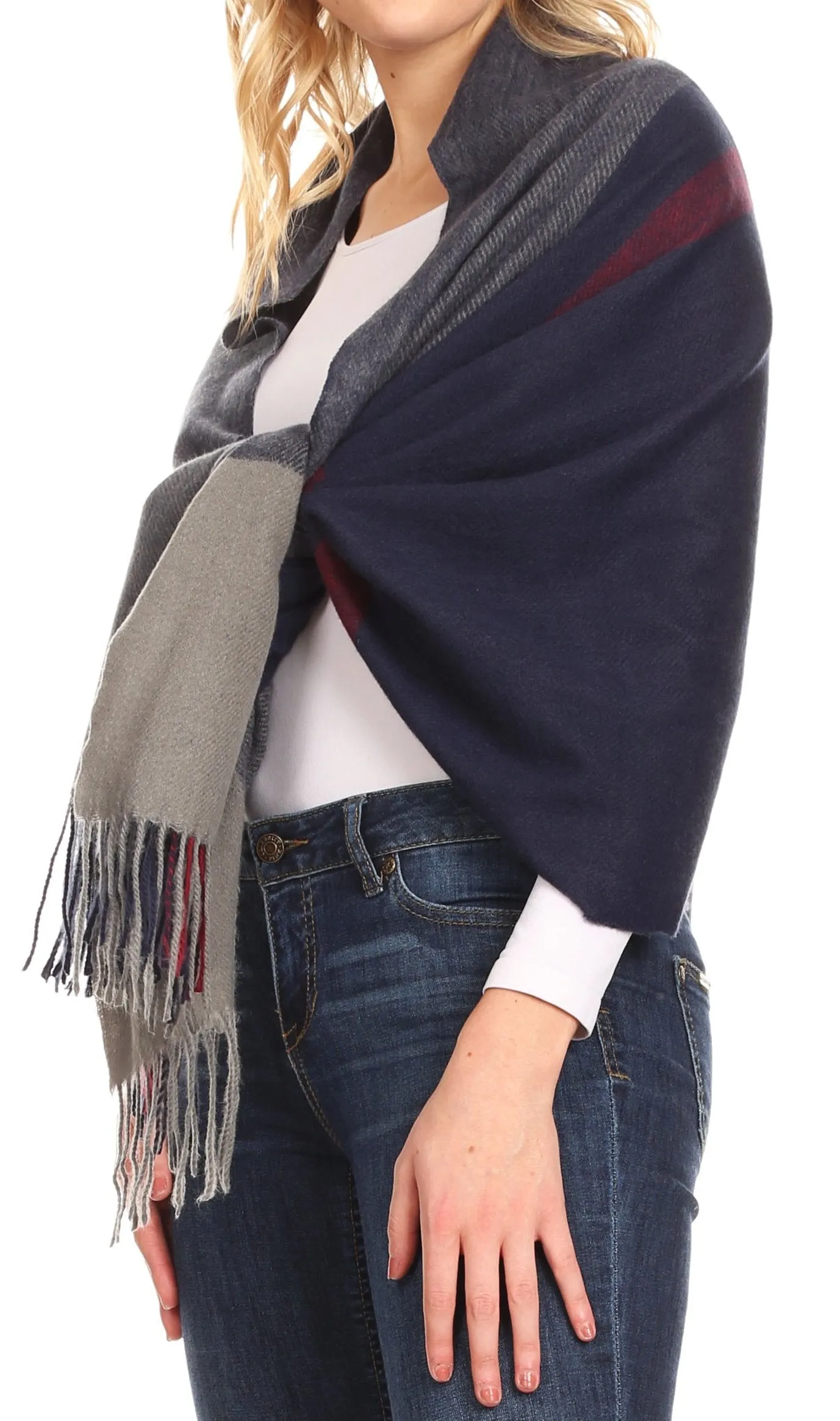 Sakkas Iris Warm Super Soft Cashmere Feel Pashmina Shawl  / Scarf with Fringes