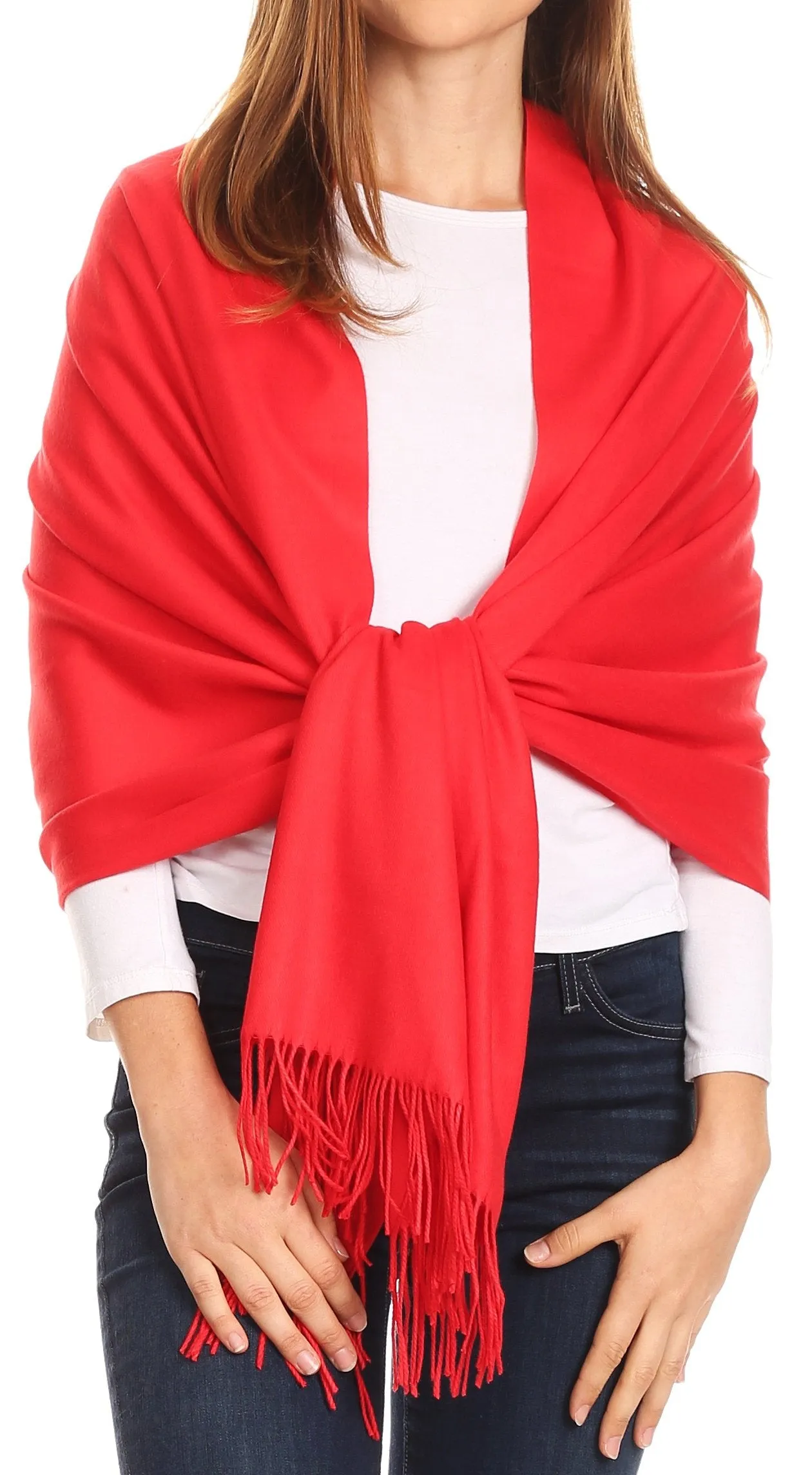 Sakkas Iris Warm Super Soft Cashmere Feel Pashmina Shawl  / Scarf with Fringes