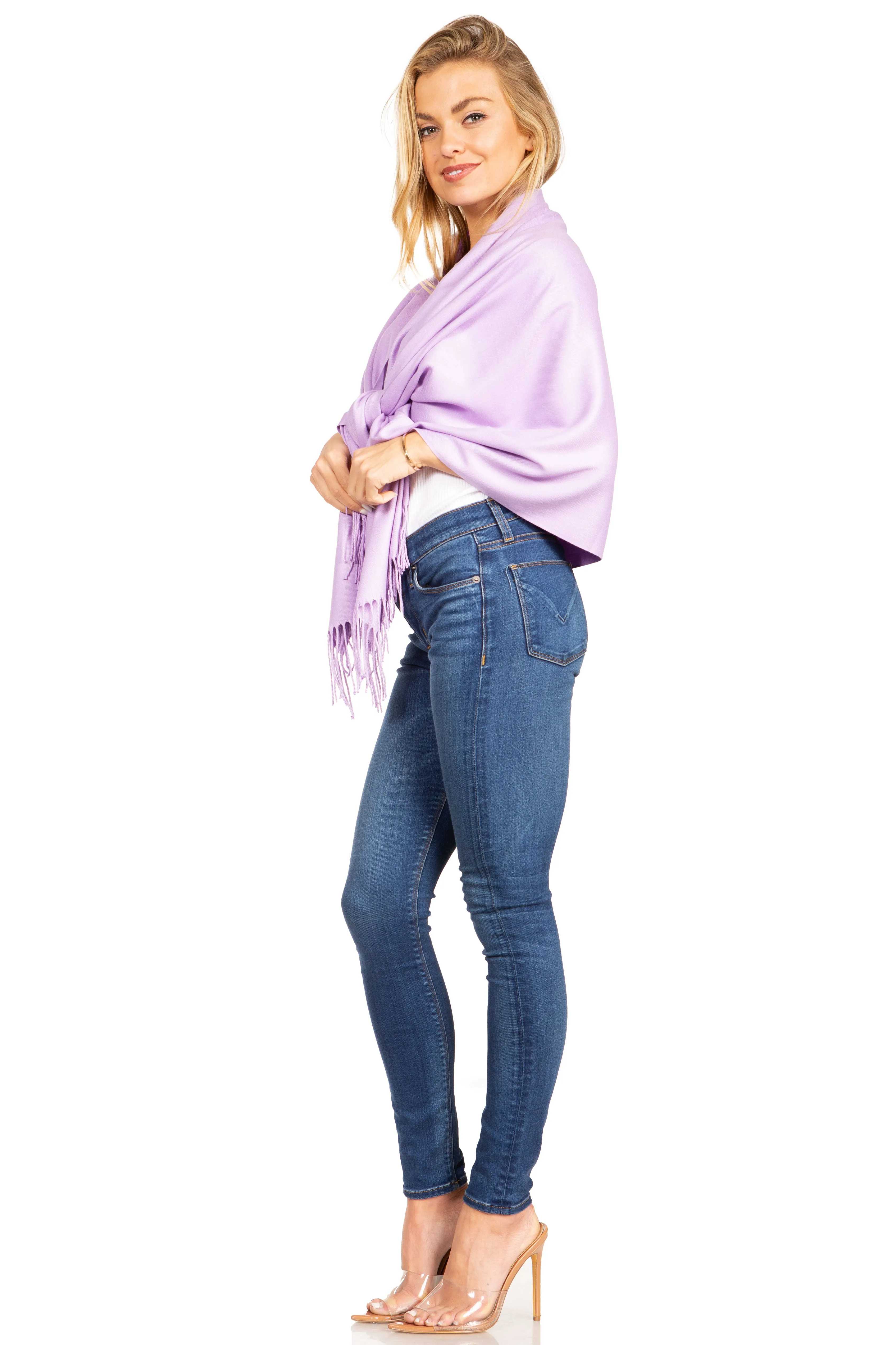 Sakkas Iris Warm Super Soft Cashmere Feel Pashmina Shawl  / Scarf with Fringes