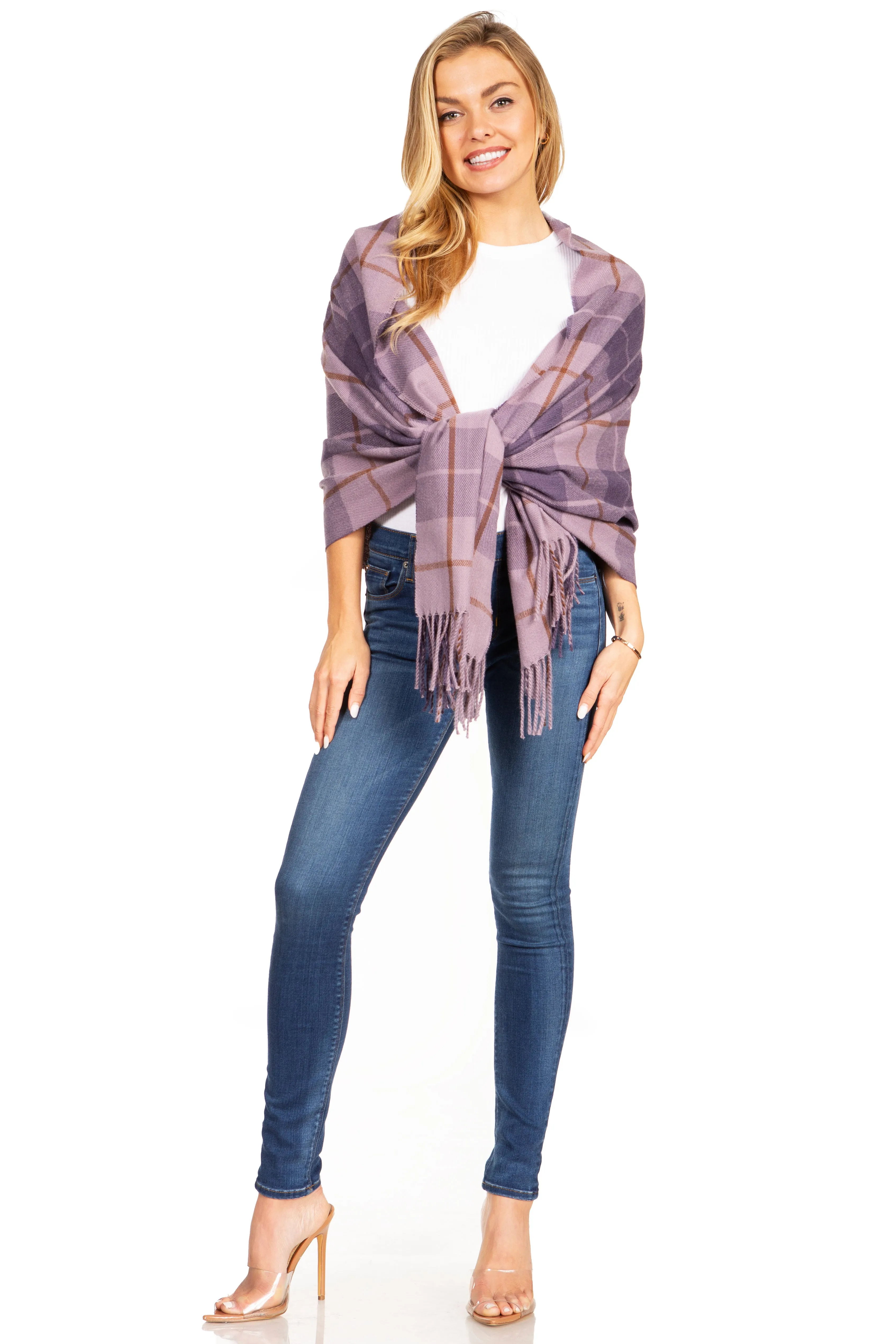 Sakkas Iris Warm Super Soft Cashmere Feel Pashmina Shawl  / Scarf with Fringes