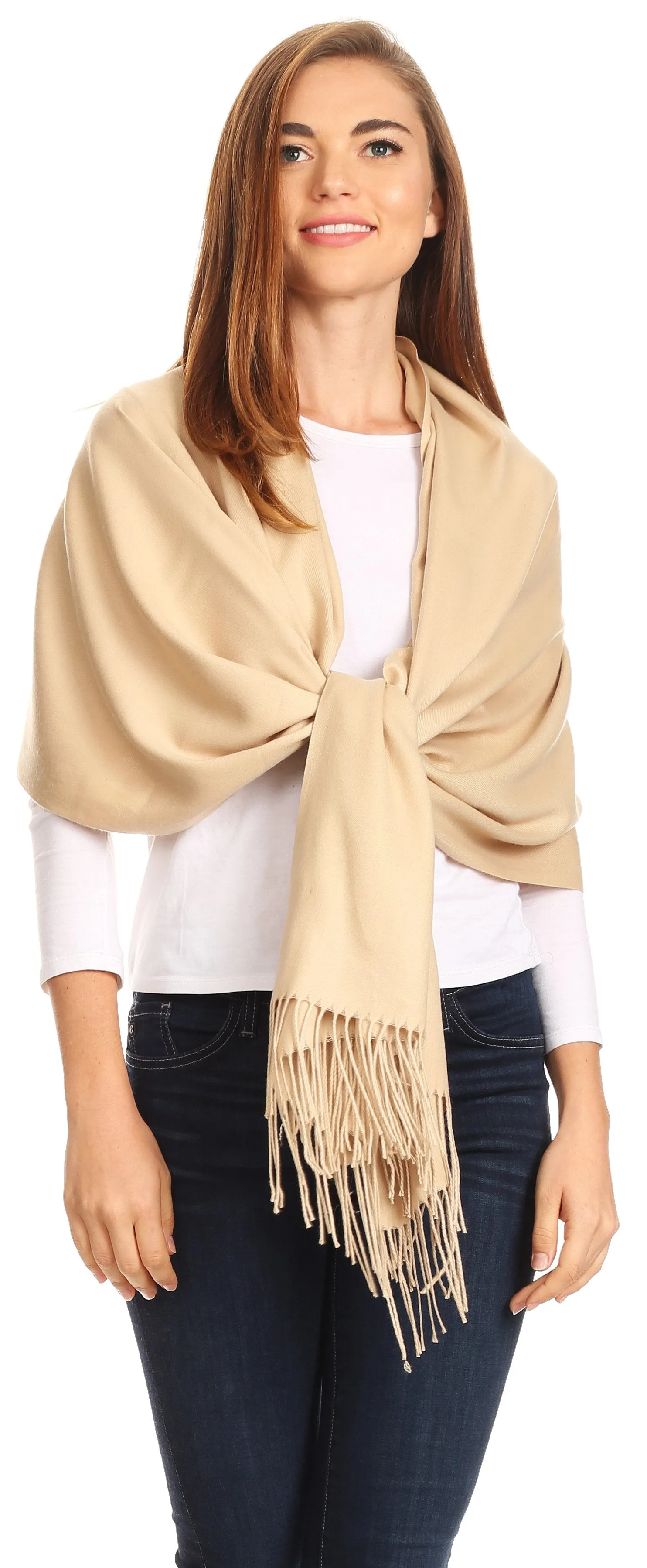 Sakkas Iris Warm Super Soft Cashmere Feel Pashmina Shawl  / Scarf with Fringes