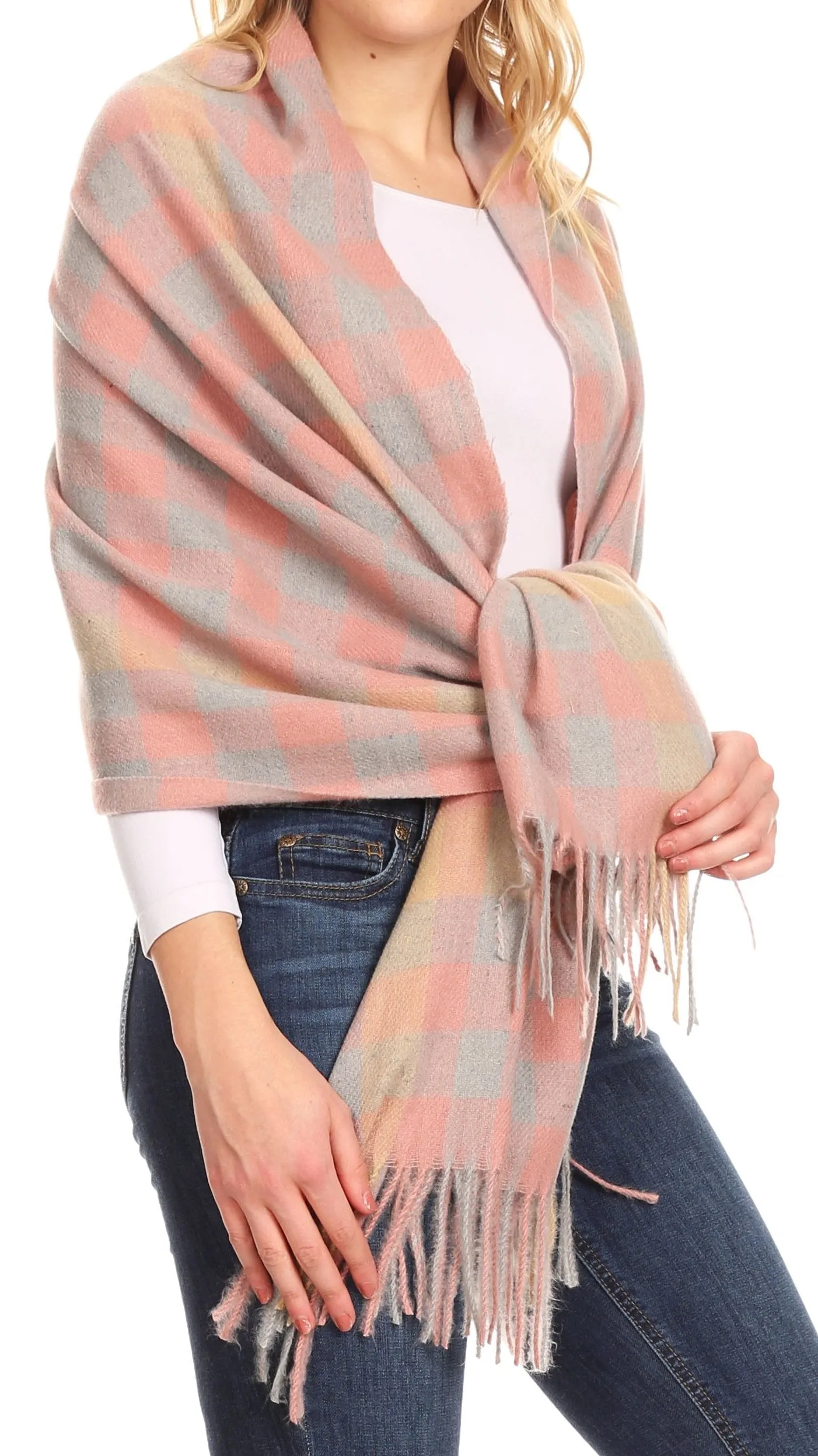 Sakkas Iris Warm Super Soft Cashmere Feel Pashmina Shawl  / Scarf with Fringes