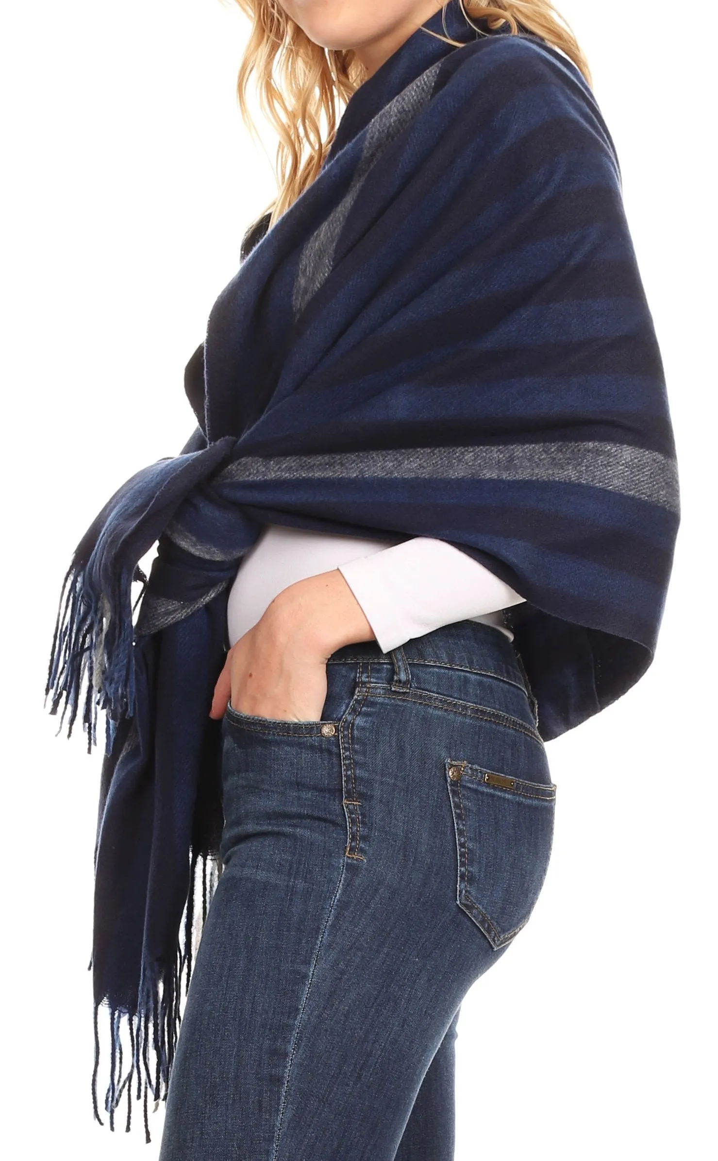 Sakkas Iris Warm Super Soft Cashmere Feel Pashmina Shawl  / Scarf with Fringes