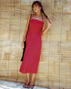 Sky Midi Dress in Tango Red