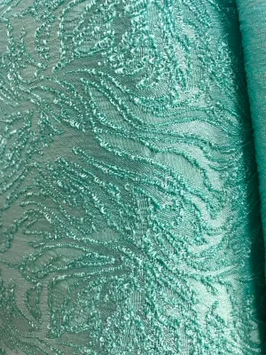 Stretch Brocade - 57-inches Wide Aqua/Mint