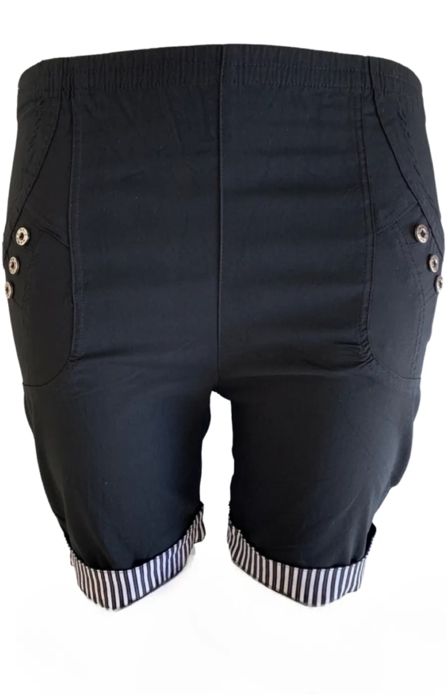 Suzi Striped Shorts in Black