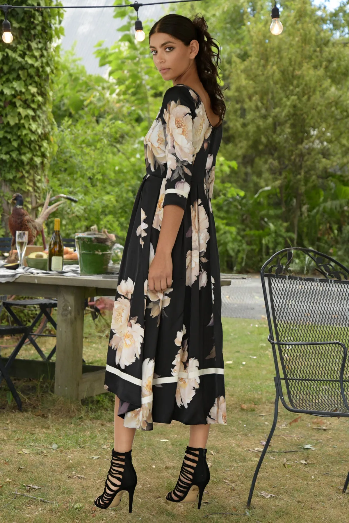 Trelise Cooper Black Floral Dancing All The Way Dress - Elegant & Vibrant