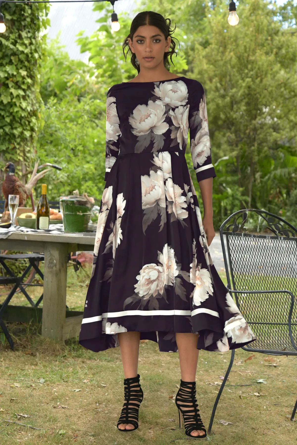 Trelise Cooper Black Floral Dancing All The Way Dress - Elegant & Vibrant