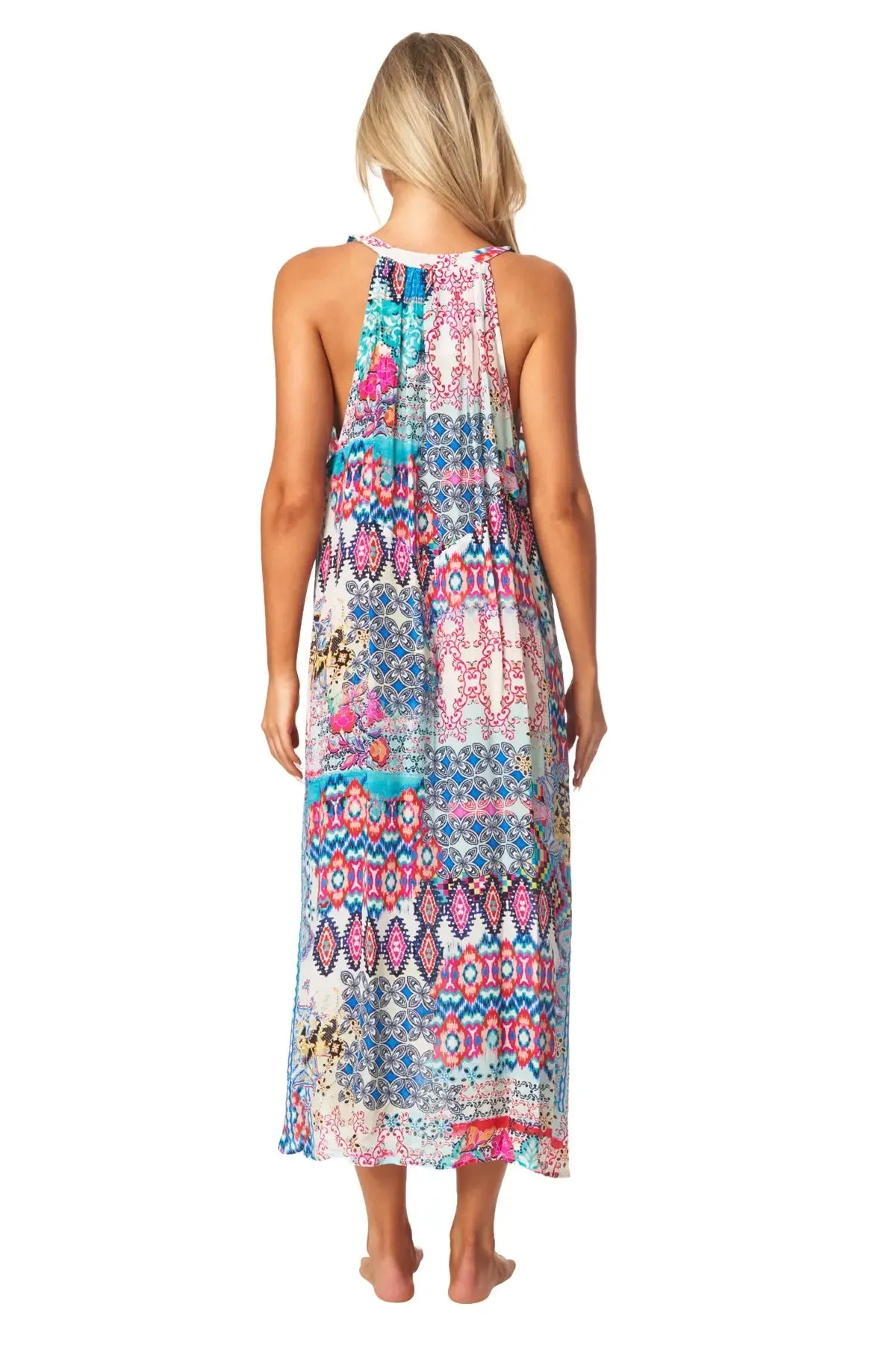 Stylish Tribal Ikat Print Vacation Dress for Resort Getaways