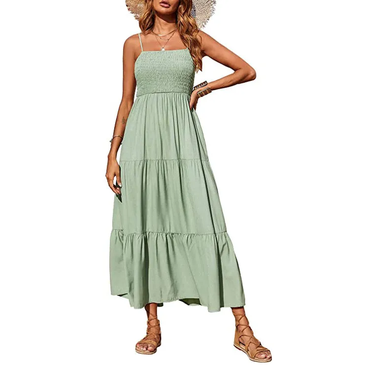 Women's Summer Boho Sleeveless Maxi Dress