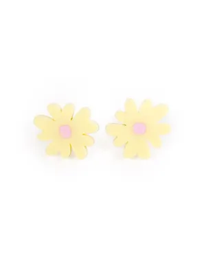 Yellow Small Blossom Stud Earrings